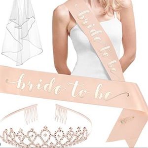 Bridal Shower Supplies Sash, Tiara, and Veil
